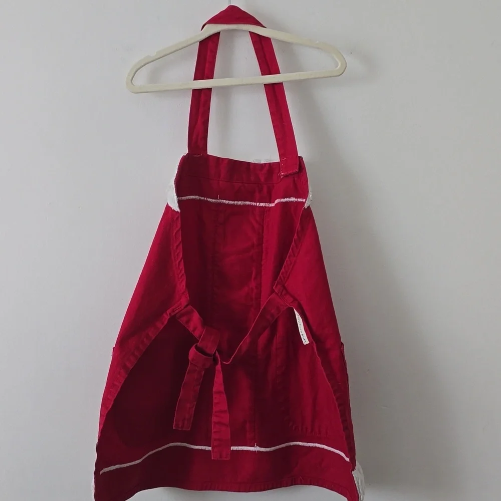 Pottery Barn Kids Santa Red and White Apron Kids One Size